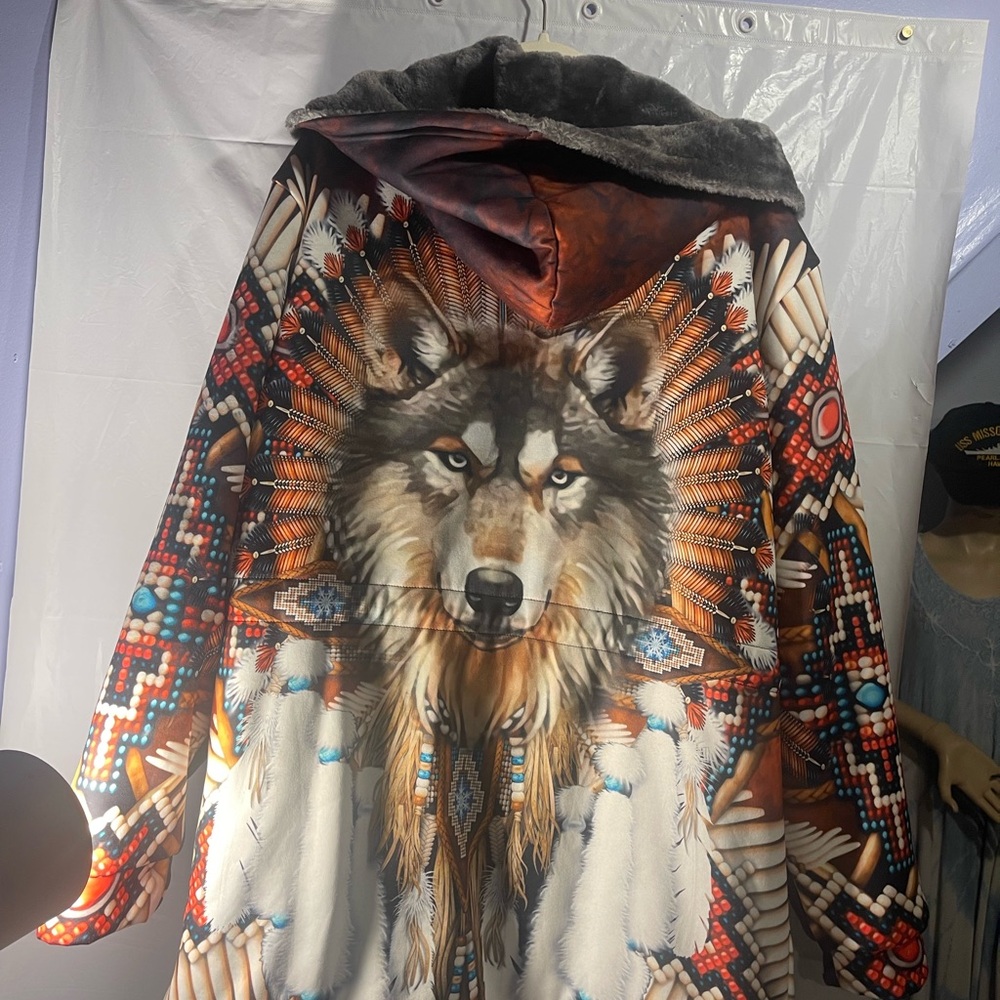 Colorful Feather Pattern Jacket - Picture 2 of 9